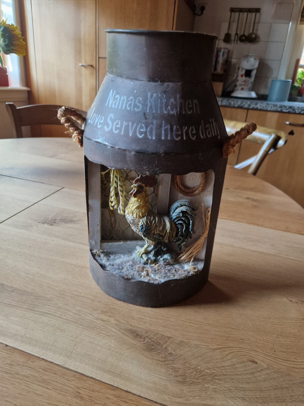 Brocanterie: Melkbus met Haan Decoratie - Nana's Kitche, Ophalen of Verzenden