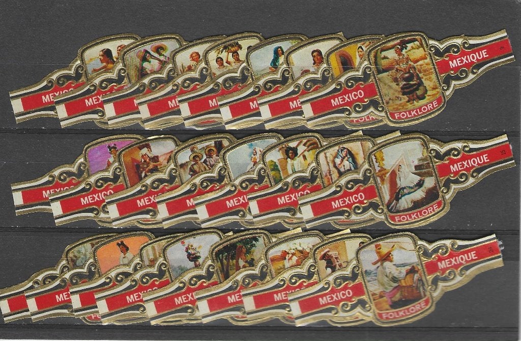 reeks 740 mexico  1-24 sigarenbanden, Ophalen of Verzenden, Zo goed als nieuw, Sigarenbandjes