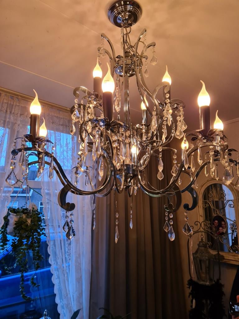 Grote kroonluchter, Ophalen, Gebruikt, Glas, Klassiek, Kristal, Elegant
