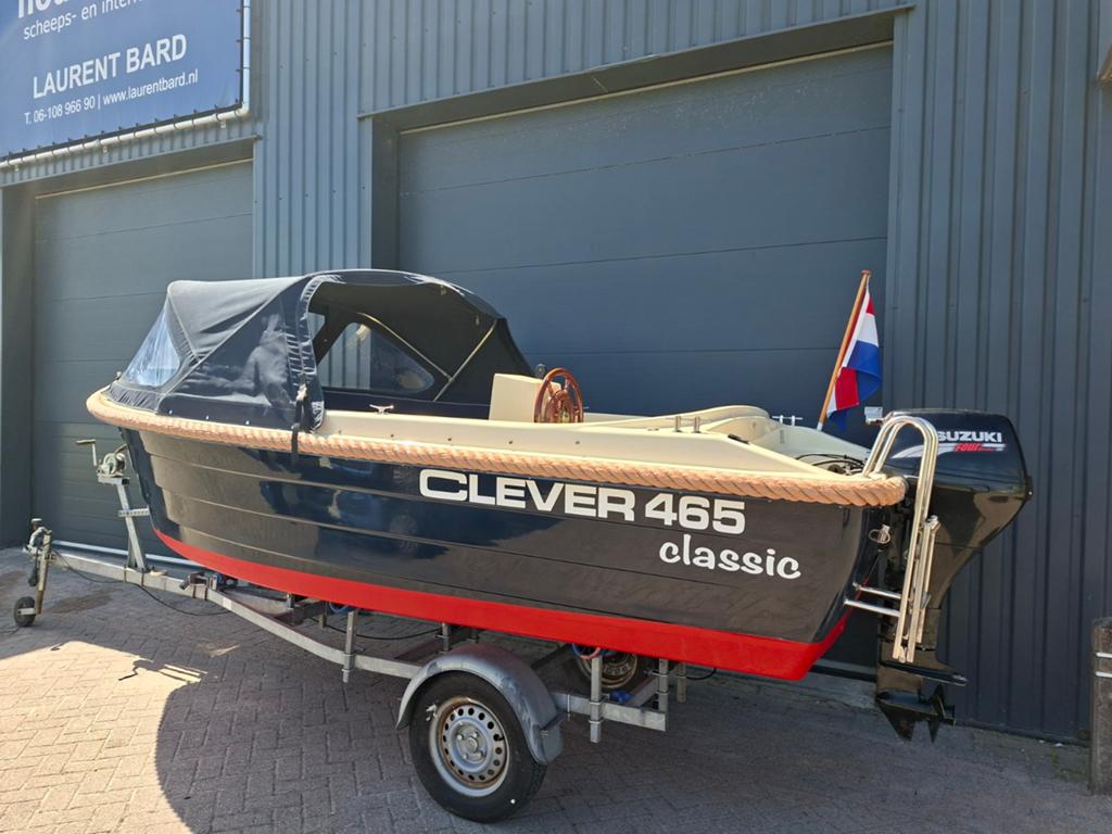 Nette Clever 465 Classic Sloep + Suzuki 15PK 4 Takt, Watersport en Boten, Clever, Overige typen, Gebruikt, Rondzit