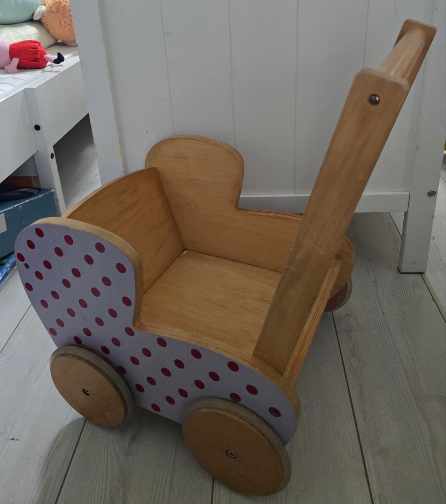 Stevig houten poppenwagentje/loopwagentje, Ophalen of Verzenden