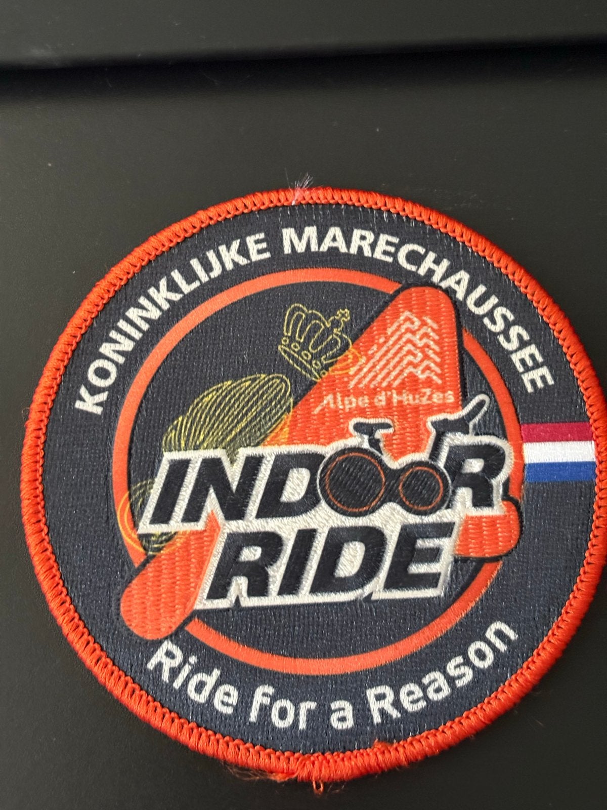 KMar Indoor Ride Alpe d'Huzes patch met klittenband, Verzenden, Zo goed als nieuw