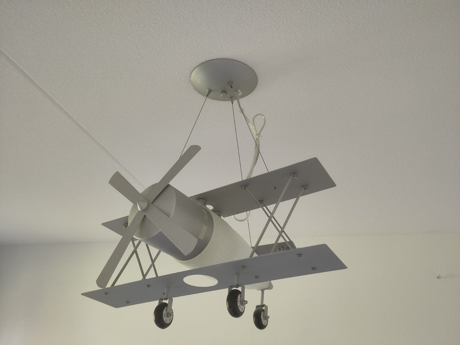 Vliegtuig plafondlamp - Kinderkamer lamp, Ophalen, Speels, Kinderkamer, Vliegtuig, E27 (groot), Kunststof