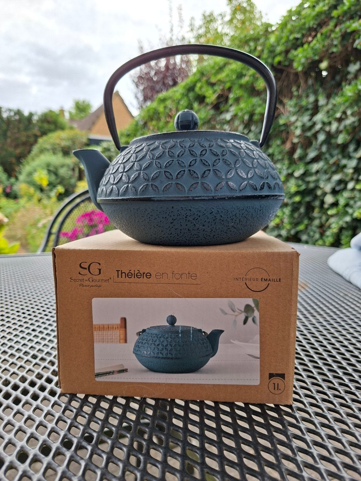 Gietijzeren theepot met theefilter - Secret de Gourmet, Blauw, Nieuw, Metaal, Overige merken