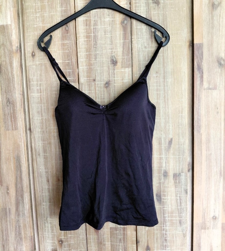 Zwart hemdje met voorgevormde bh, Kleding | Dames, Maat 38/40 (M), Verzenden, Zwart, Zo goed als nieuw