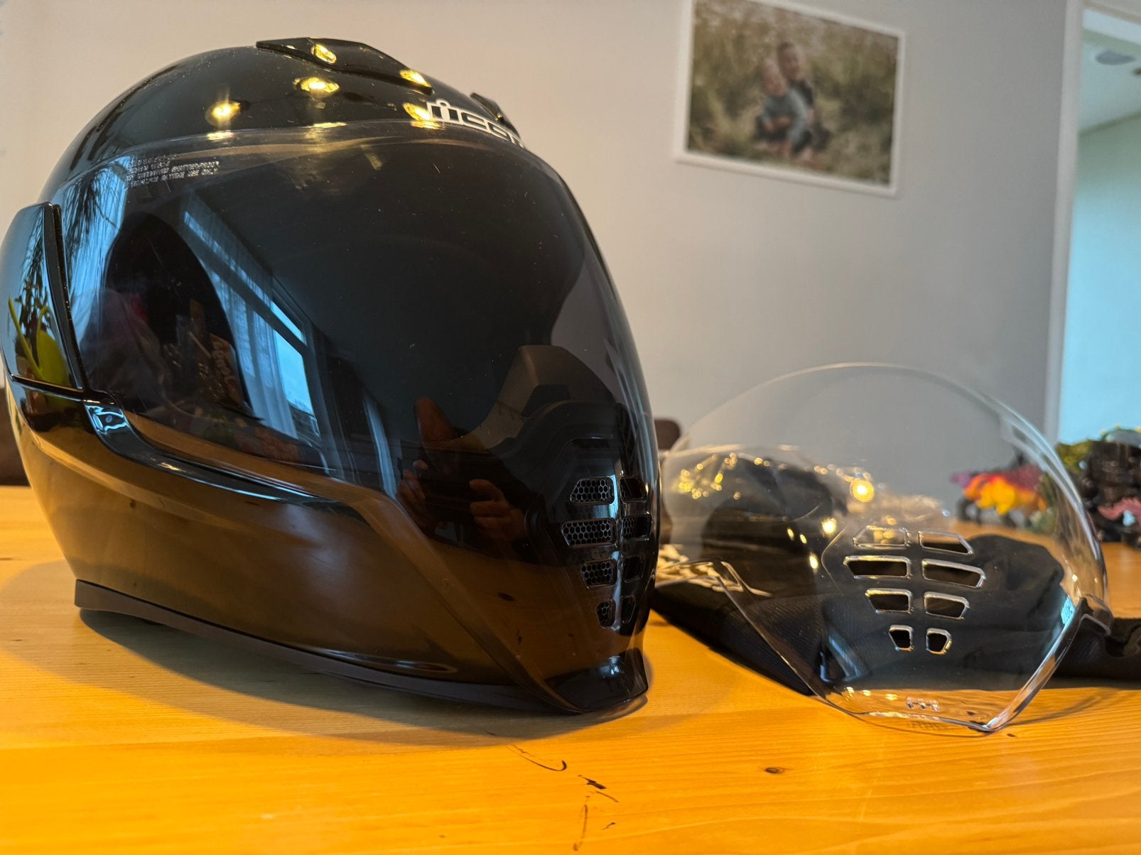 Icon Airflite motorhelm gloss (all) black maat S (!), Overige merken, Ophalen of Verzenden, Integraalhelm, S