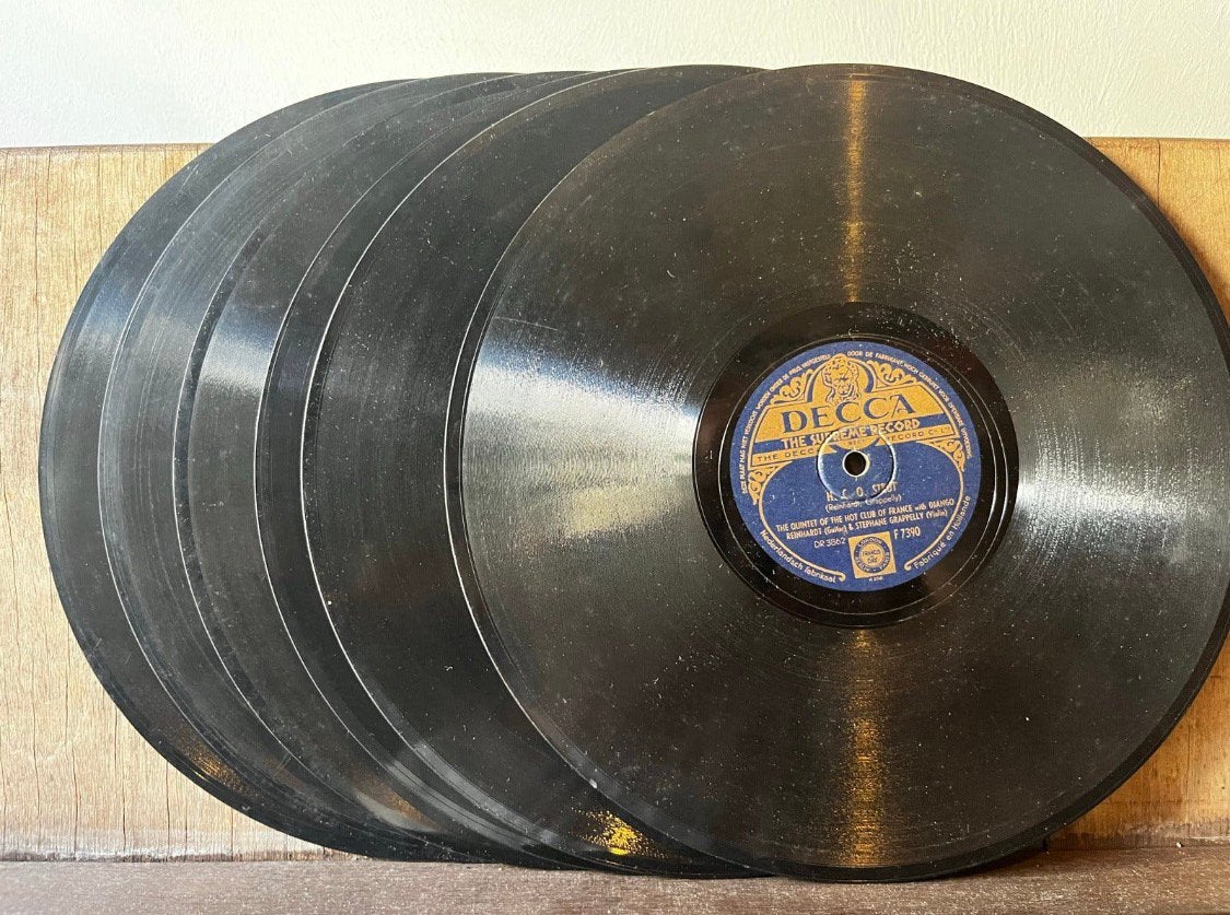 6 bakeliet 78 jazz platen Spike Hughes Count Basie Django, Ophalen