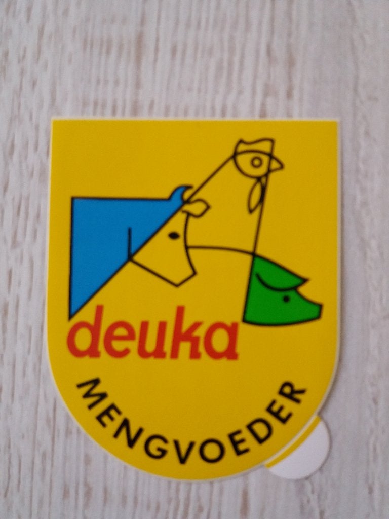 sticker deuka MENGVOEDER, Ophalen of Verzenden, Zo goed als nieuw, Bedrijf of Vereniging