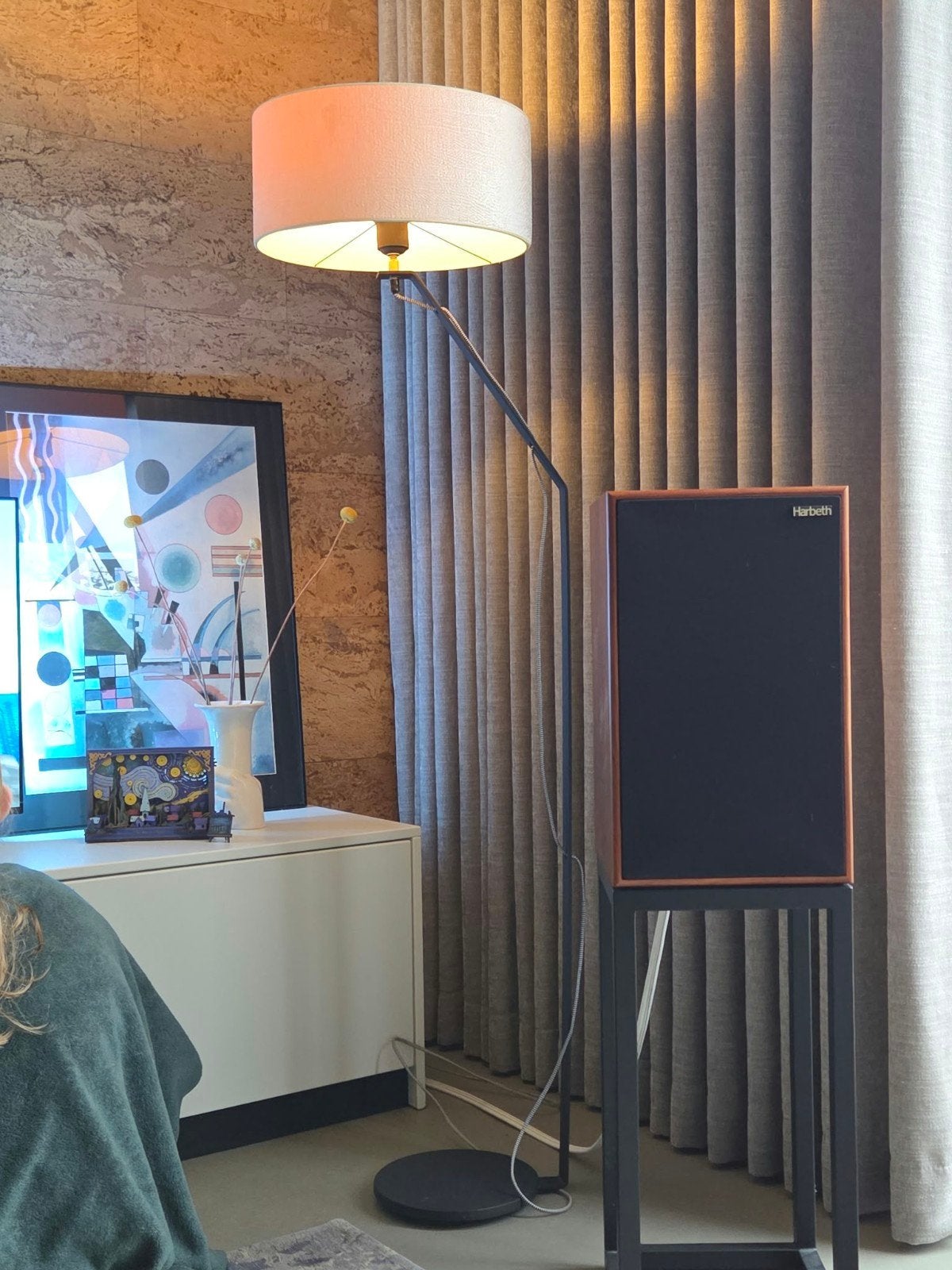 Staande lamp, Ophalen, E27 (groot), Zo goed als nieuw, Metaal