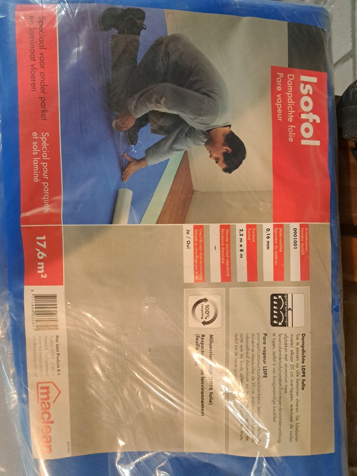Dampdichte LDPE folie van Isofol, Doe-het-zelf en Verbouw, Isolatie en Afdichting, Overige materialen, Nieuw, 15 m² of meer, Ophalen