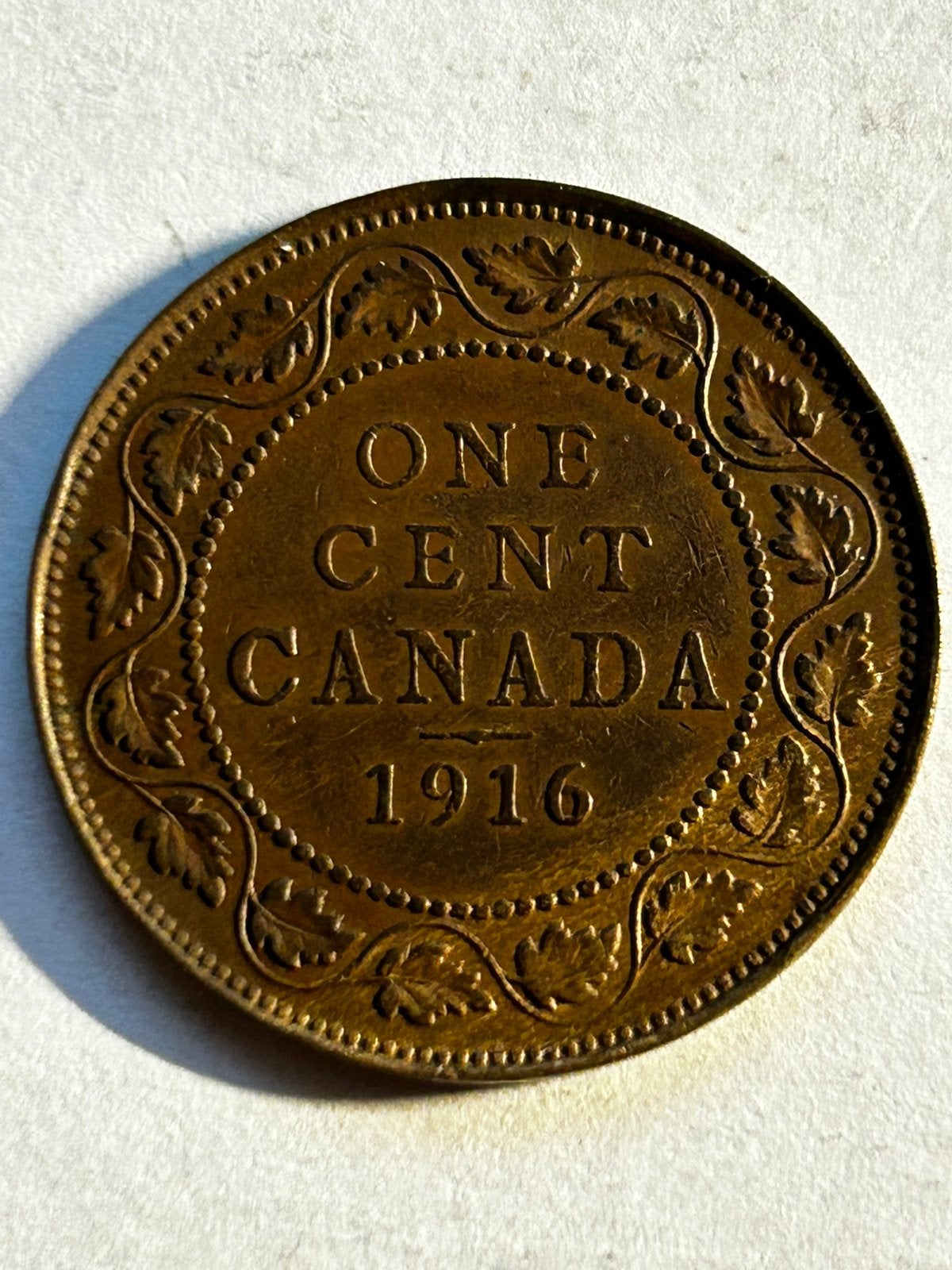 Grote Canadese Bronzen Cent 1916 - Koning George V, Ophalen of Verzenden, Noord-Amerika