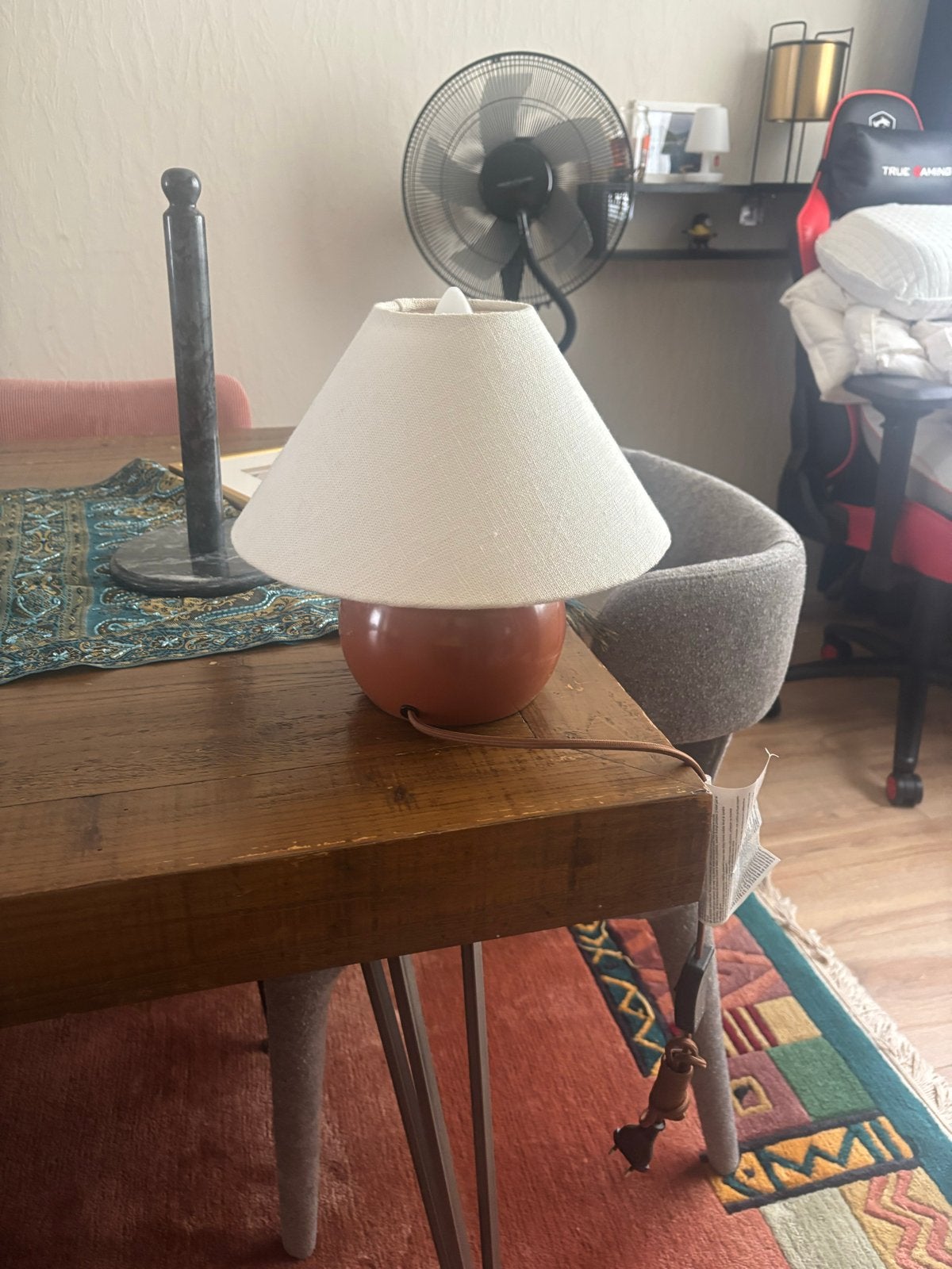 Zara Home Tafellamp - Oranje met Witte Kap, Gebruikt, Overige merken, Oranje, Textiel