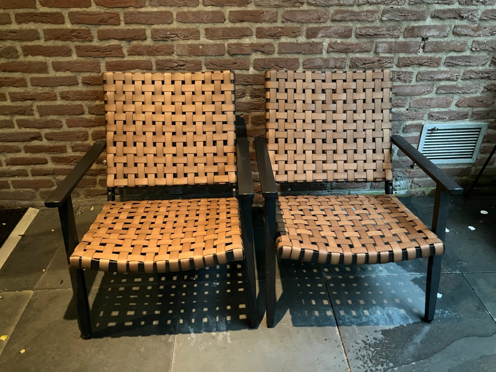 Set van 2 loungestoelen tuin, Tuin en Terras, Tuinstoelen, Gebruikt, Aluminium, Ophalen