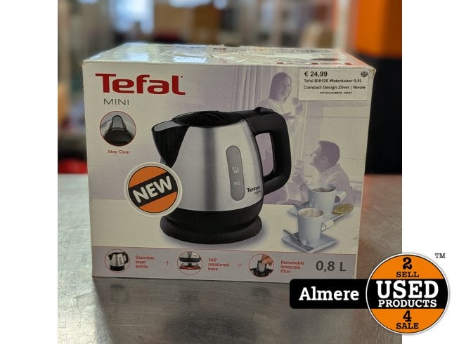 Tefal BI8125 Waterkoker 0,8L Compact Design Zilver | Nieuw