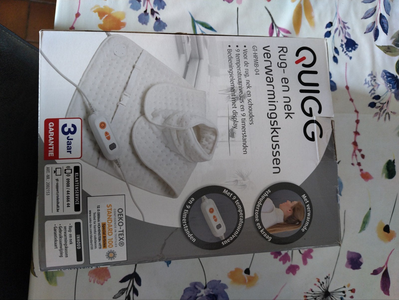 Quigg rug- en nekwarmtekussen (model GT-HPMB-04), Ophalen of Verzenden, Zo goed als nieuw, Overige typen