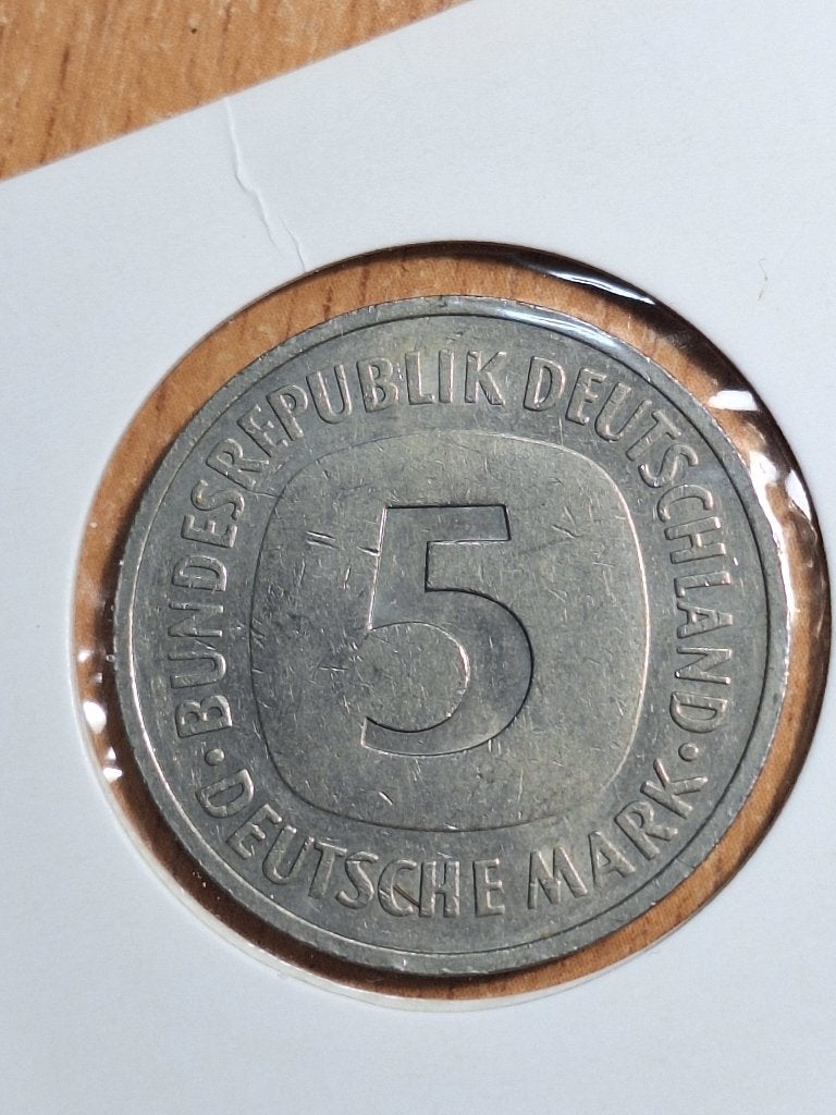 DUITSLAND 5 mark 1991 J (# 76), Postzegels en Munten, Ophalen of Verzenden, Duitsland, Losse munt