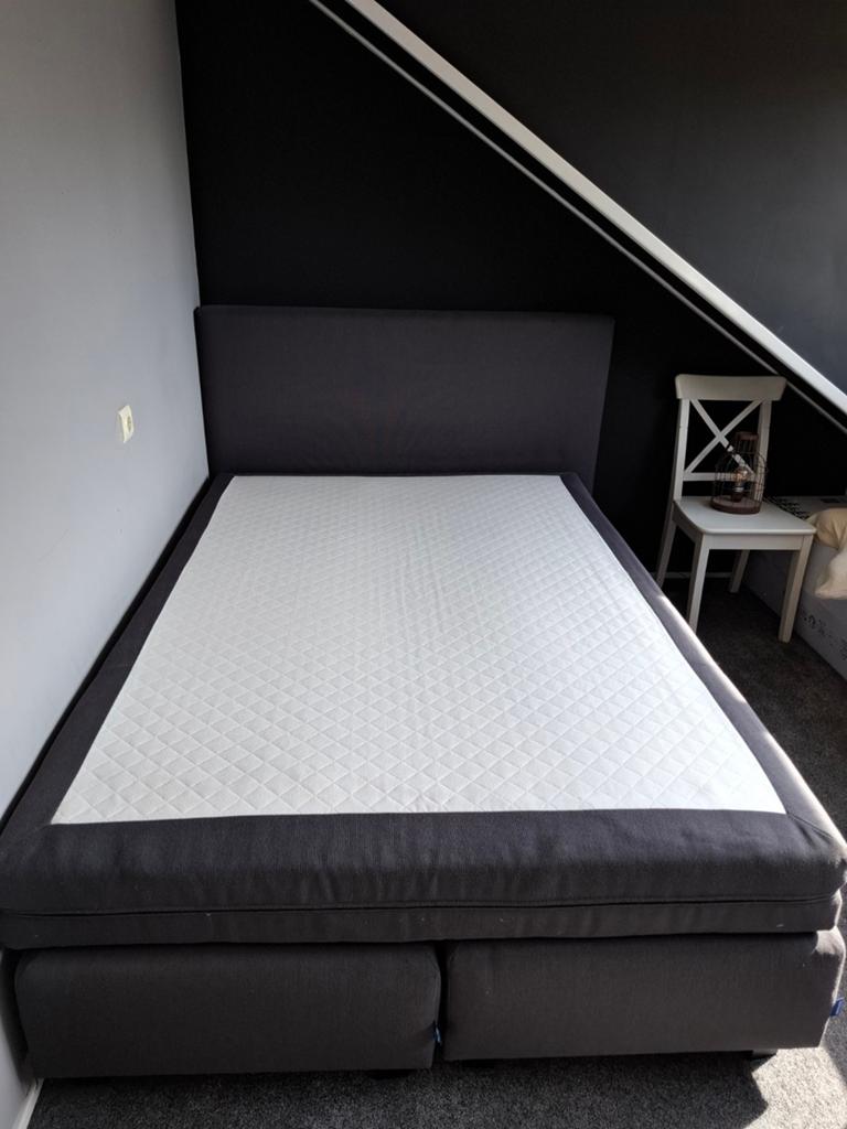 Karlsson boxspring 200 x 140, Huis en Inrichting, Slaapkamer | Bedden, Ophalen, Tweepersoons, 140 cm, Zo goed als nieuw