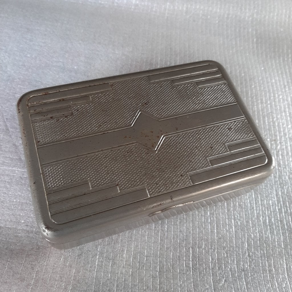 antiek, metalen sigarettendoosje / tabaksdoosje, Verzamelen, Ophalen of Verzenden, Gebruikt, Overige typen
