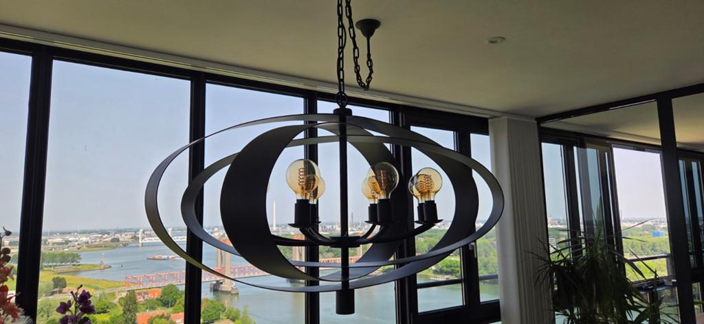 Schitterende Hanglamp Malibu, Ophalen, Modern, Industrieel, Zo goed als nieuw, Metaal