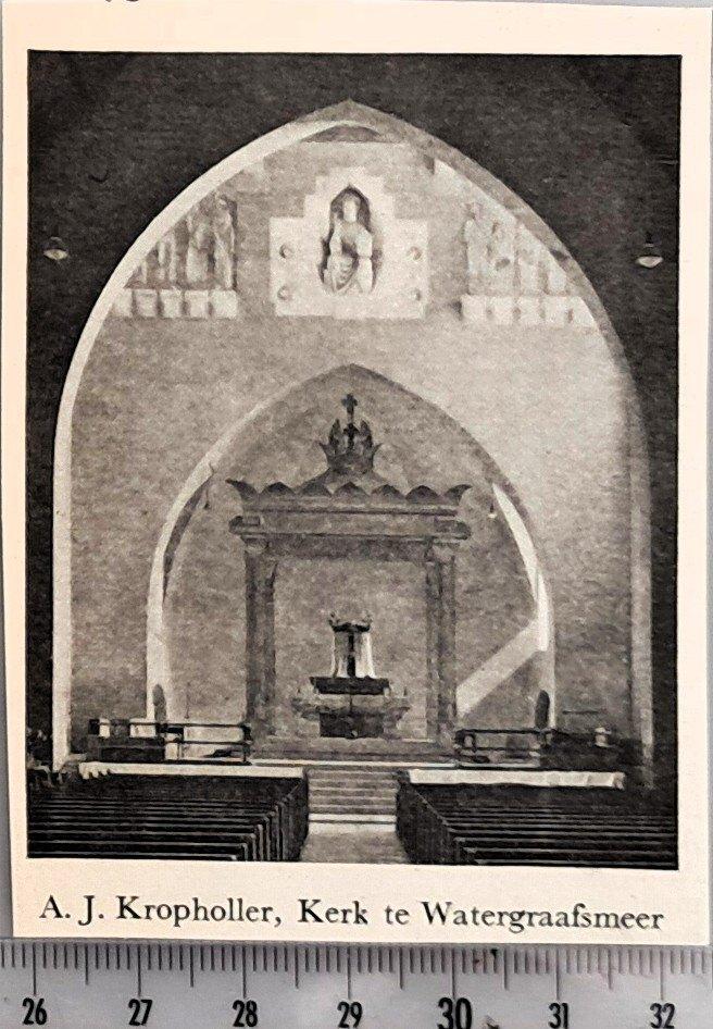 Amsterdam 1936; kerk van Kropholler te Watergraafsmeer, Verzenden, Voor 1940, Gebruikt, Gebouw