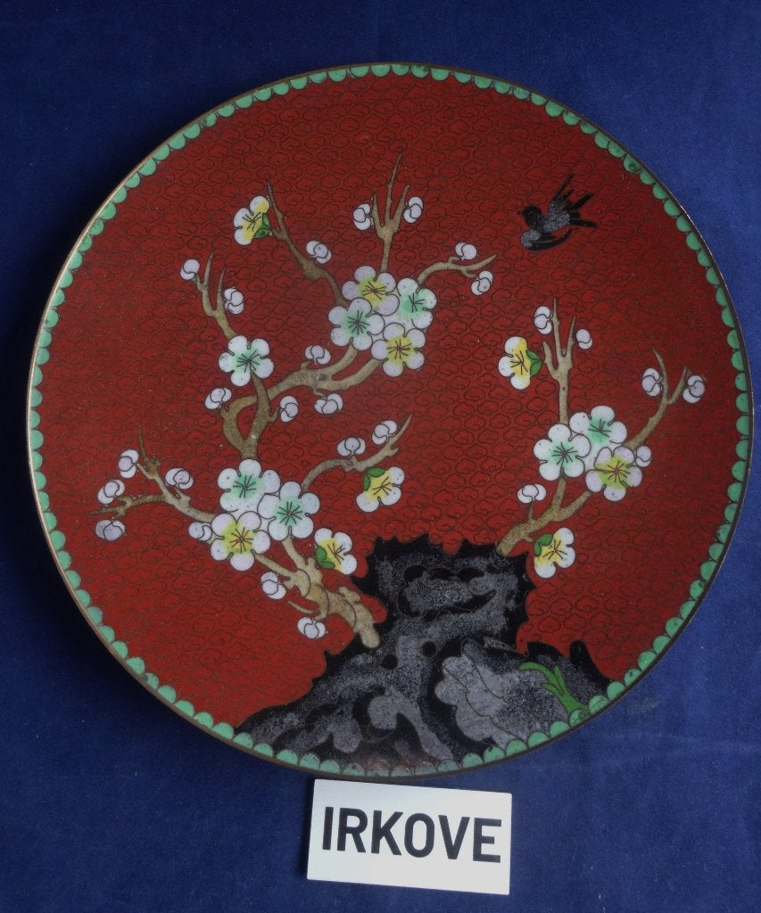 CLOISONNE BORD JAPAN * Bloesemtak *, Antiek en Kunst, Verzenden, Overige typen, Japan, Metaal