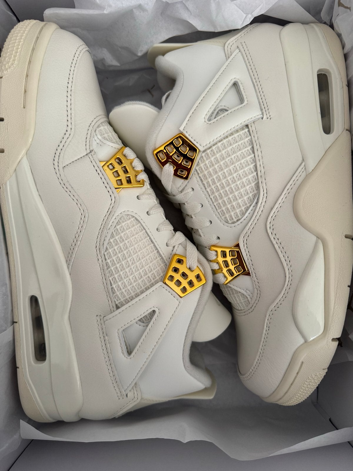 Nike Air Jordan 4 Retro WMNS Sail Metallic Gold, Ophalen of Verzenden, Nieuw, Wit, Sneakers of Gympen