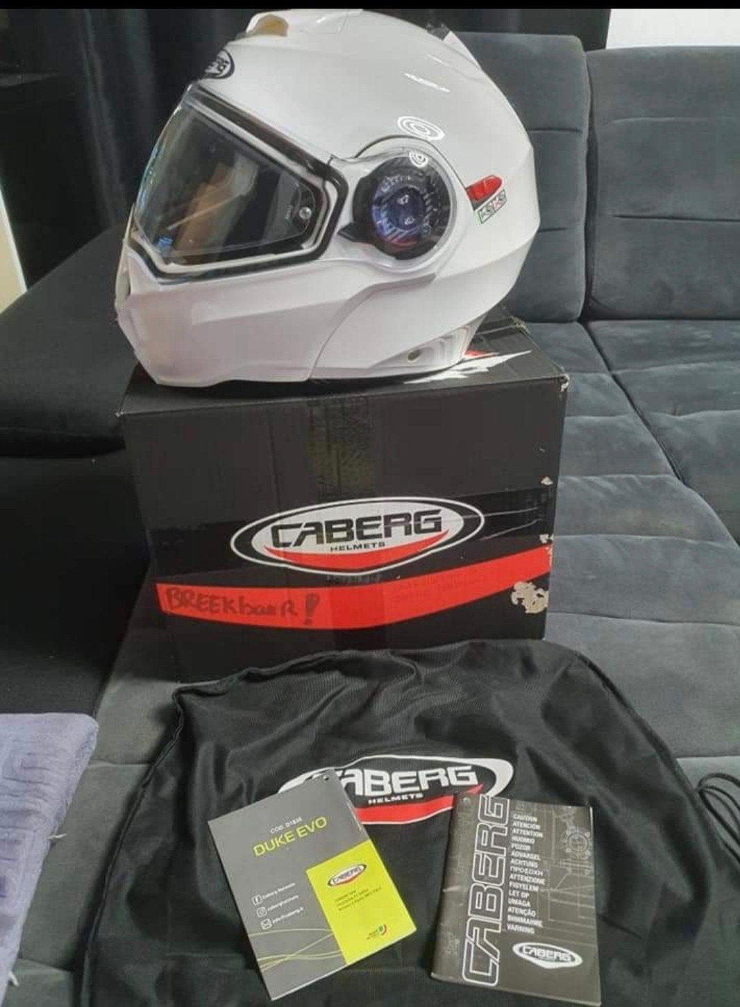 Caberg Duke Evo systeemhelm - Nieuw in doos met zonnebril, Nieuw met kaartje, Systeemhelm, Dames, Ophalen of Verzenden
