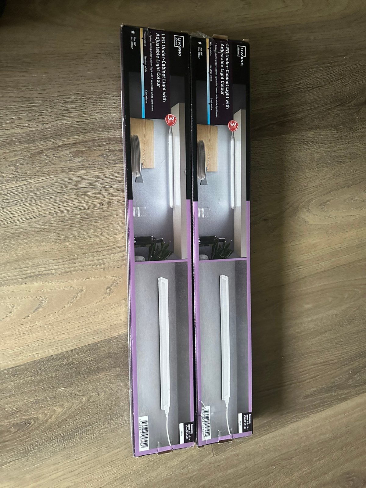 2x LIVARNO LED onderbouwlamp – instelbare lichtkleur, Ophalen, Zo goed als nieuw, E27 (groot), Led-lamp