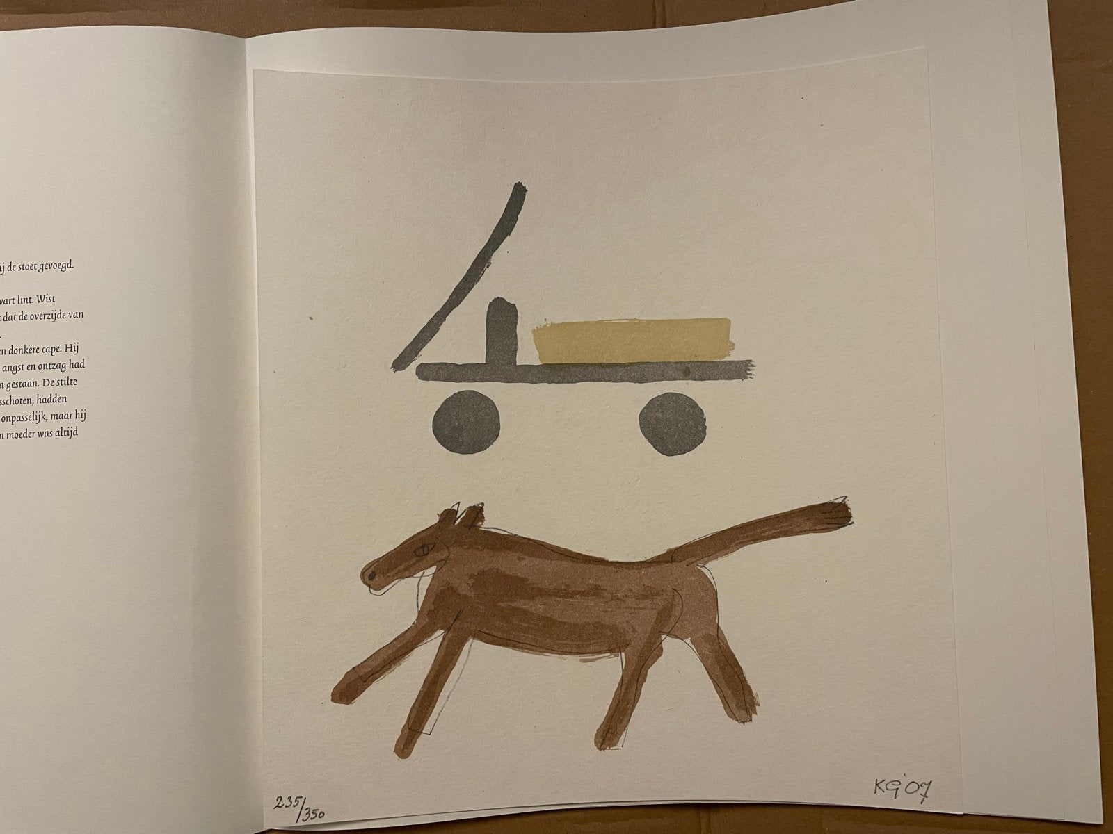 Klaas Gubbels litho's 'Het Graf' en 'De Kar' (2 stuks), Abstract, Ophalen of Verzenden, Lithografie, Gelimiteerde oplage