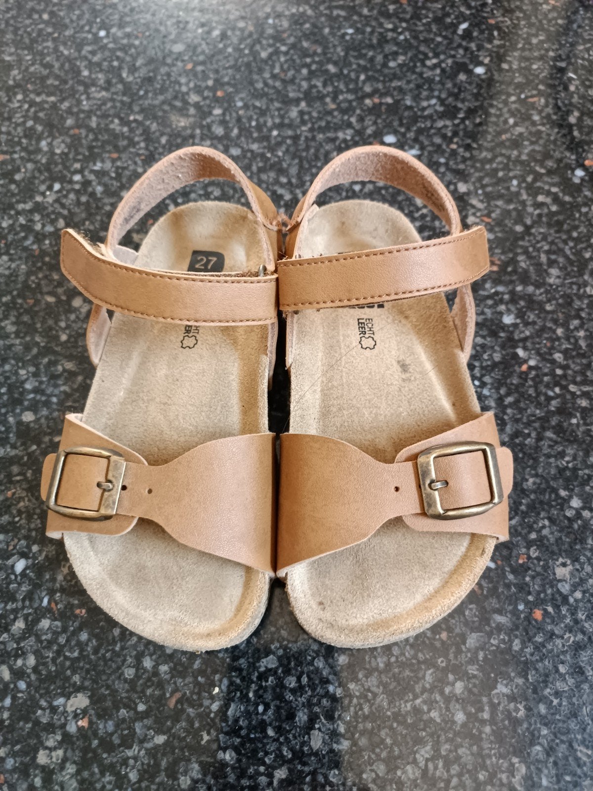Leren kindersandalen, ZGAN mt 27, Ophalen of Verzenden, Zo goed als nieuw, Jongen of Meisje, Laarzen