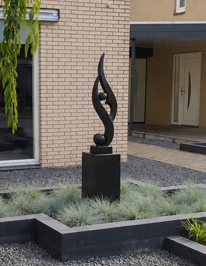 abstract tuinbeeld long flame terrazzo vorstbestendig nieuw, Ophalen, Nieuw, Steen, Abstract beeld