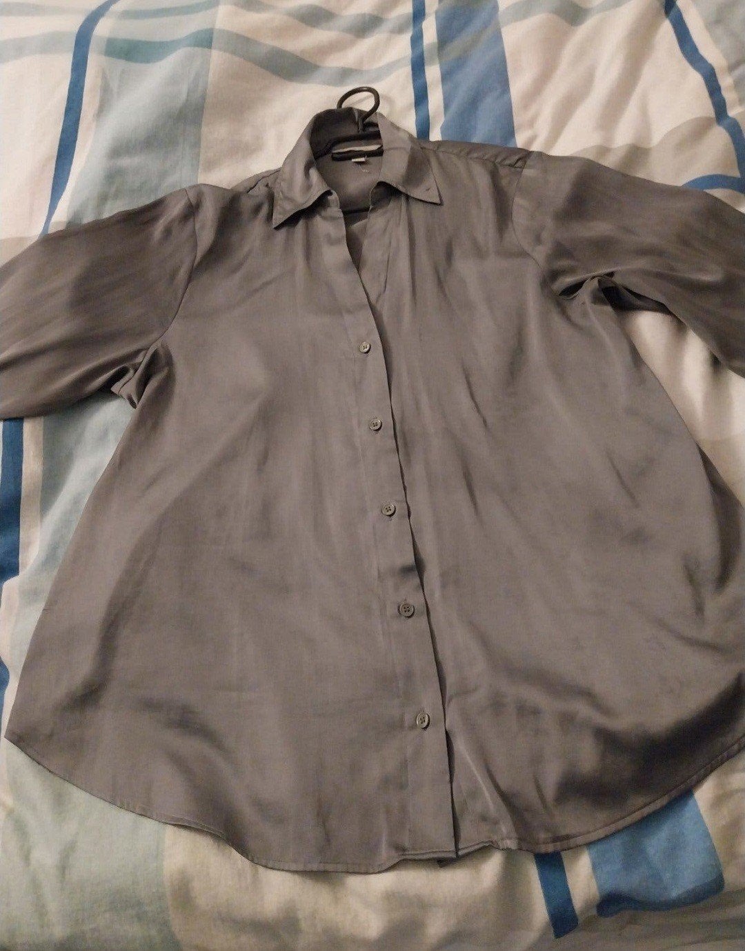 Stijlvolle grijze blouse - Maat L, H&M, Verzenden, Maat 42/44 (L), Zo goed als nieuw