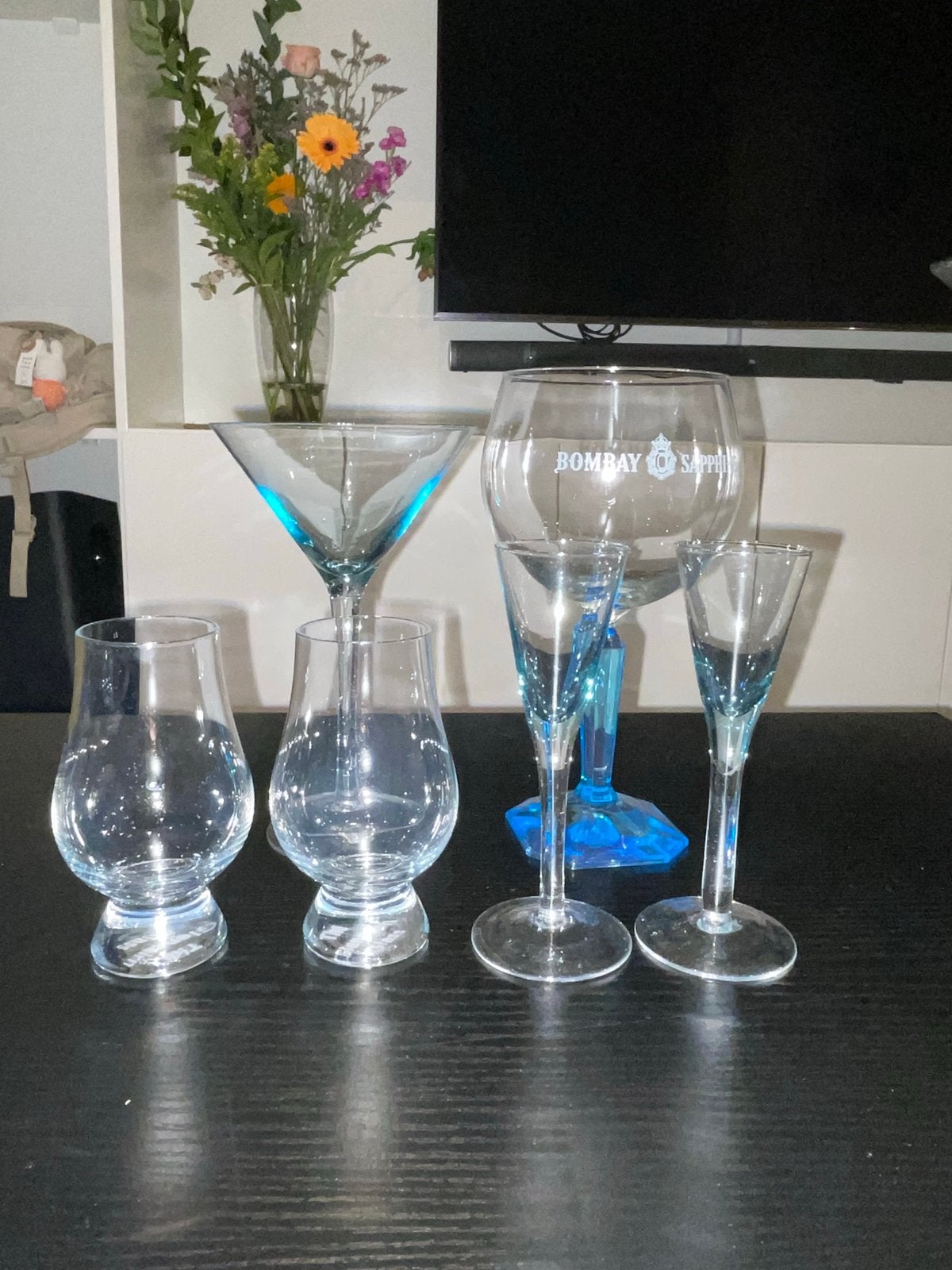 Set van 6 diverse cocktail- en drankglazen, Ophalen of Verzenden, Meerkleurig, Overige merken, Glas