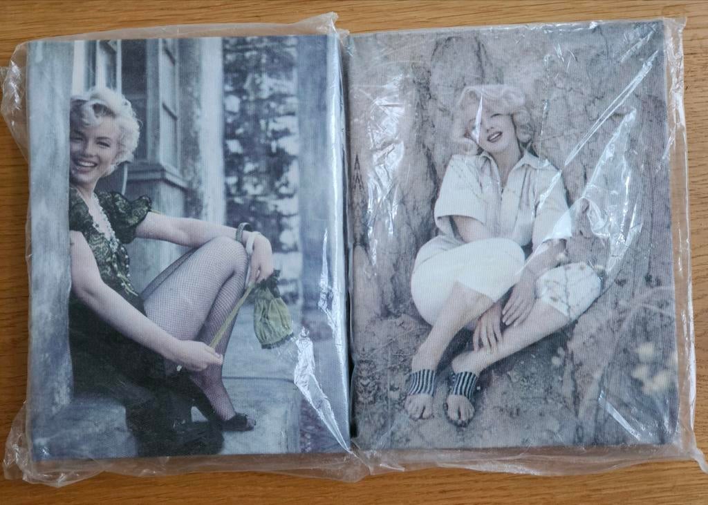 2 Marilyn Monroe schilderijtjes op canvas 20x15 cm, Minder dan 50 cm, Nieuw, Ophalen of Verzenden, Print