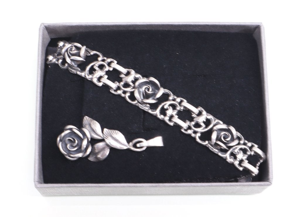 Zilveren armband en hangertje rozen Theodor Klotz Teka, Ophalen of Verzenden, Zilver, Armband