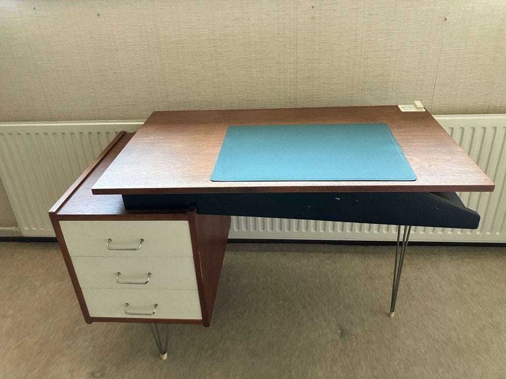 compact modern bureau, teak, jaren zestig, Ophalen, Gebruikt