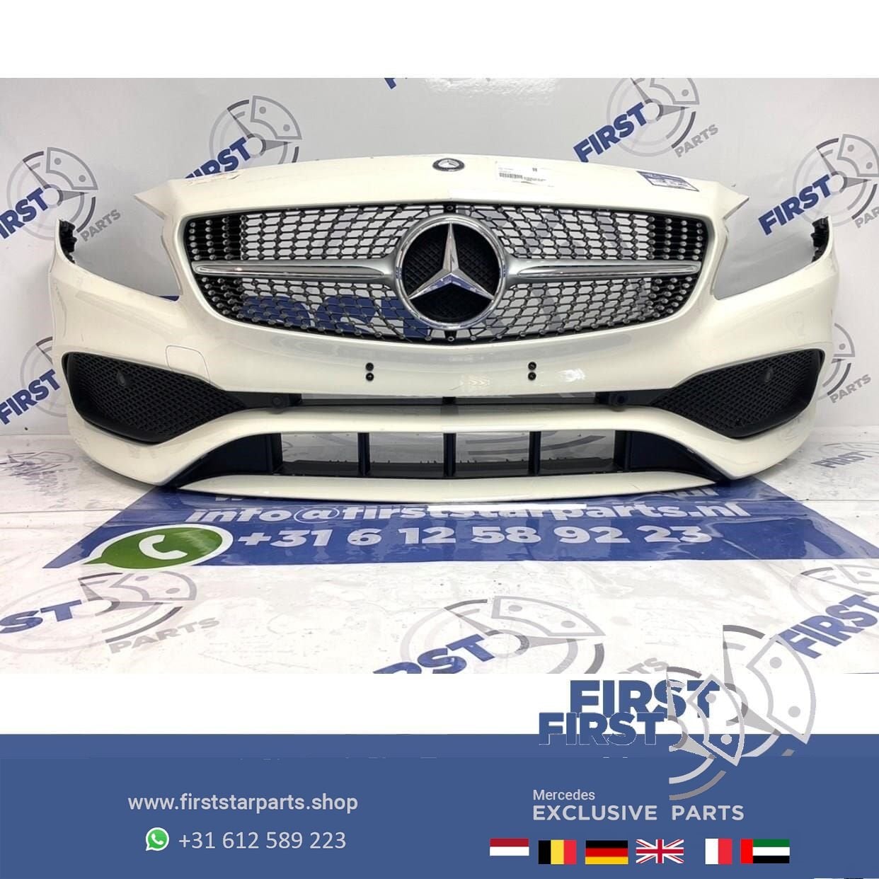 W176 FACELIFT AMG Voorbumper WIT Mercedes A Klasse 2018 comp, Gebruikt, -, Voor, Ophalen of Verzenden