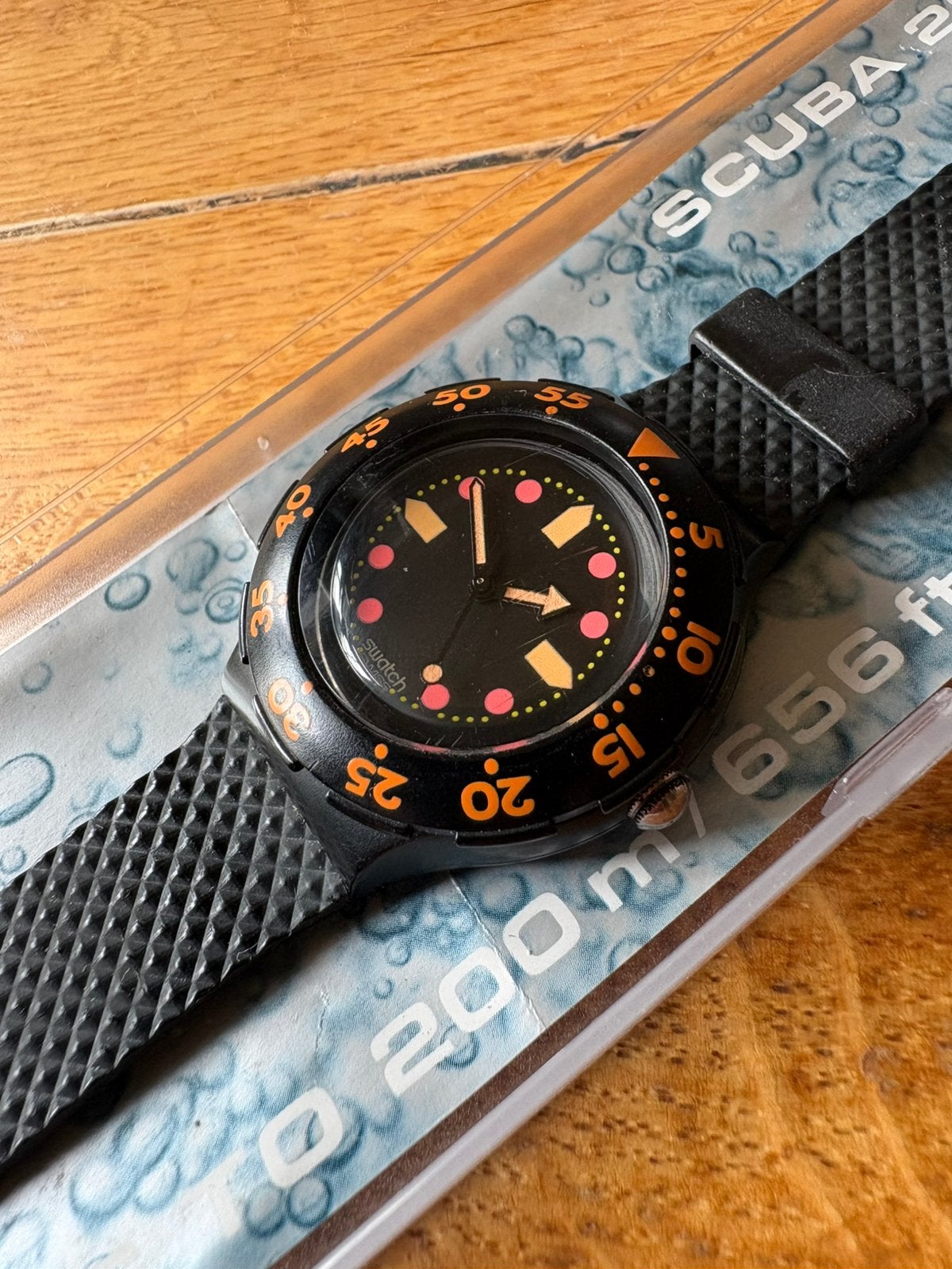 Swatch Scuba Barrier Reef Vintage, Sieraden, Tassen en Uiterlijk, Horloges | Heren, Gebruikt, Polshorloge, Swatch, Overige materialen