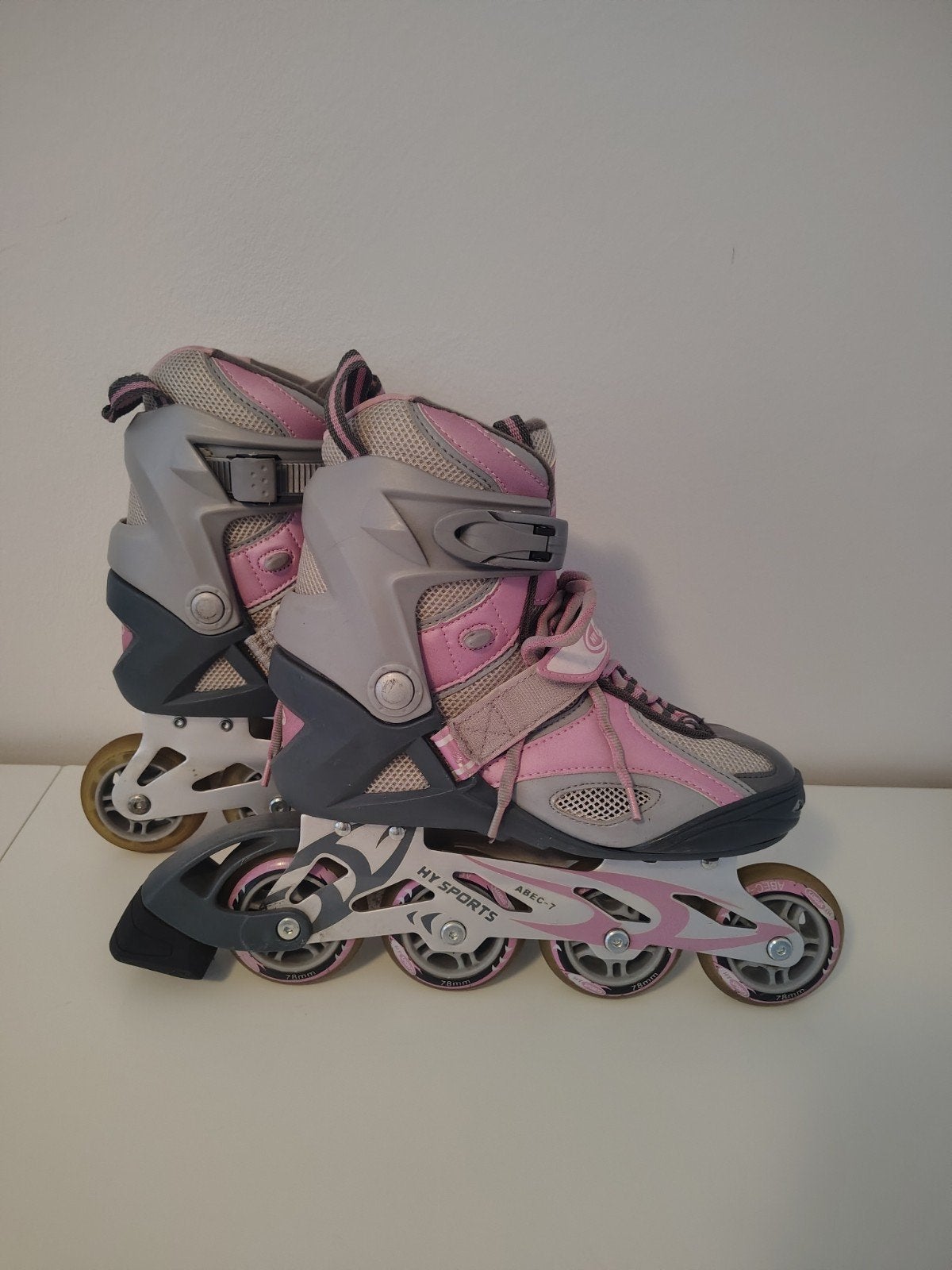 Roze skeelers - Inline skates - maat 38, Sport en Fitness, Skeelers, Kinderen, Inline skates 4 wielen, Ophalen, Overige merken