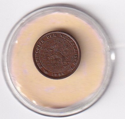 1/2 Cent 1934 Zeer Netjes, Postzegels en Munten, Verzenden, Koningin Wilhelmina, Overige waardes, Losse munt