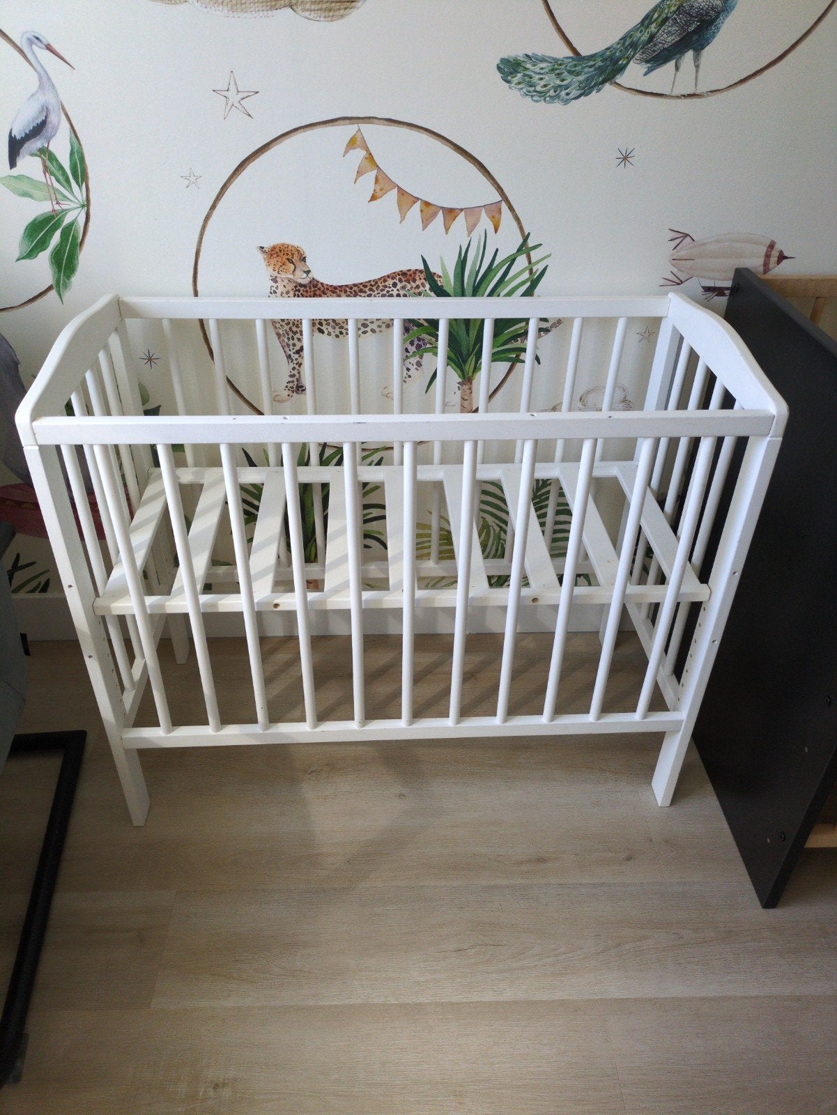 Wit babybedje 90x45 cm, Ophalen, Zo goed als nieuw, Lattenbodem, Minder dan 140 cm