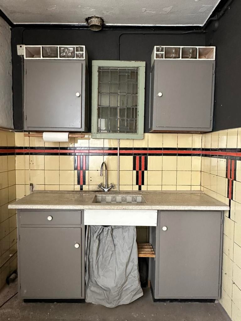Vintage bruynzeel keuken Piet Zwart, Huis en Inrichting, Keuken | Complete keukens, Ophalen, Gebruikt, Overige kleuren, Graniet of Steen