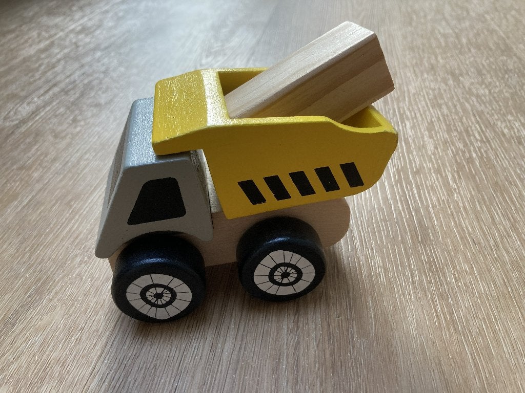 Houten kiepwagen met blok, Kinderen en Baby's, Ophalen, Zo goed als nieuw