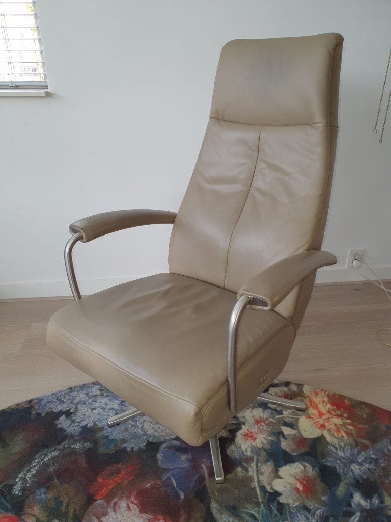 2 x Prominent Relaxfauteuils met leren bekleding, Ophalen, Gebruikt, 75 tot 100 cm, Modern