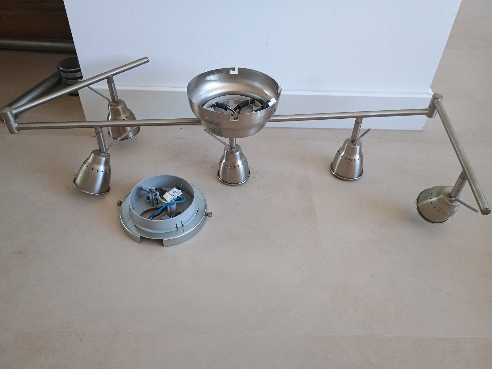 Spotlight met 5 verstelbare spots en 2 buigarmen, Ophalen, Gebruikt, 100 tot 150 cm, Minder dan 25 cm