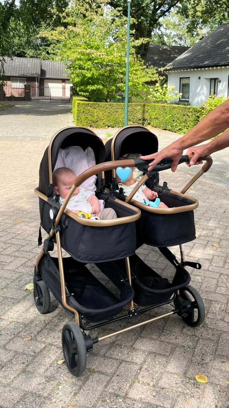 Kinderwagen duo (tweeling) incl. Autostoeltjes + accessoires, Ophalen, Gebruikt, Kinderwagen of Buggy