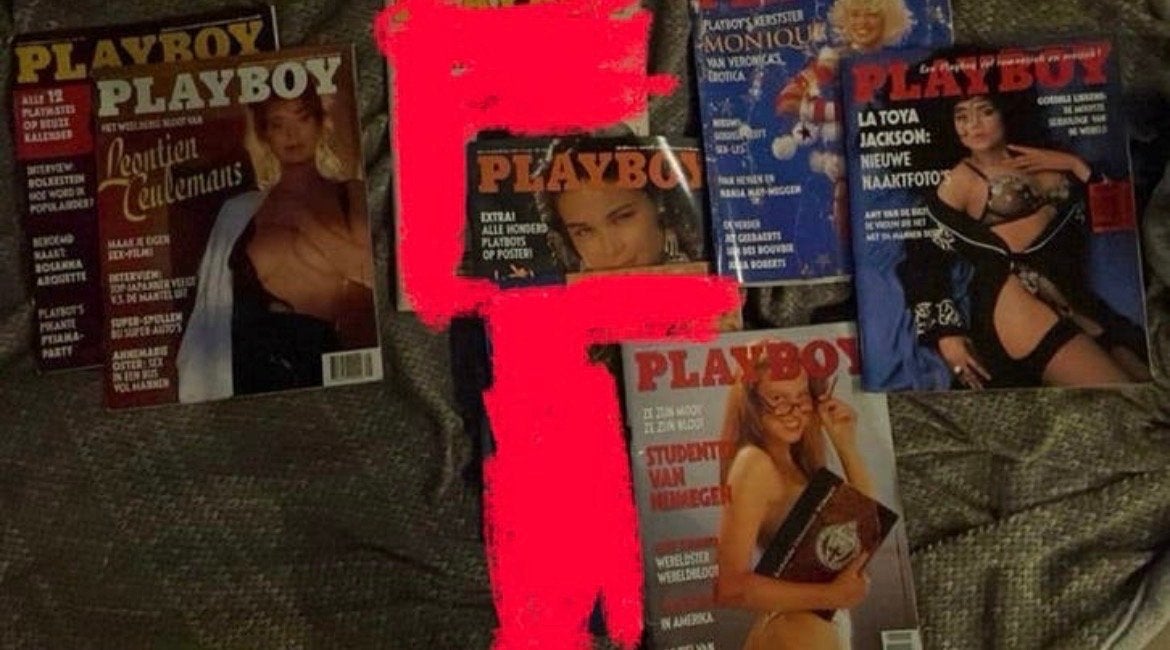Vintage Nederlandse Playboy jaargang 1991-6 st, Ophalen of Verzenden, Gelezen, Overige typen