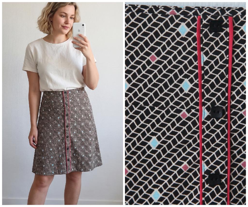 King Louie - NIEUW - geruite rok - zwart creme - maat M, Maat 38/40 (M), Verzenden, Zwart, Nieuw