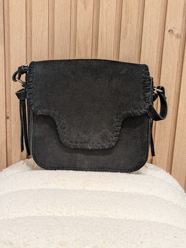 Becksondergaard - Suedeleren crossbody - Nieuw, Schoudertasje, Zwart, Nieuw, Ophalen of Verzenden