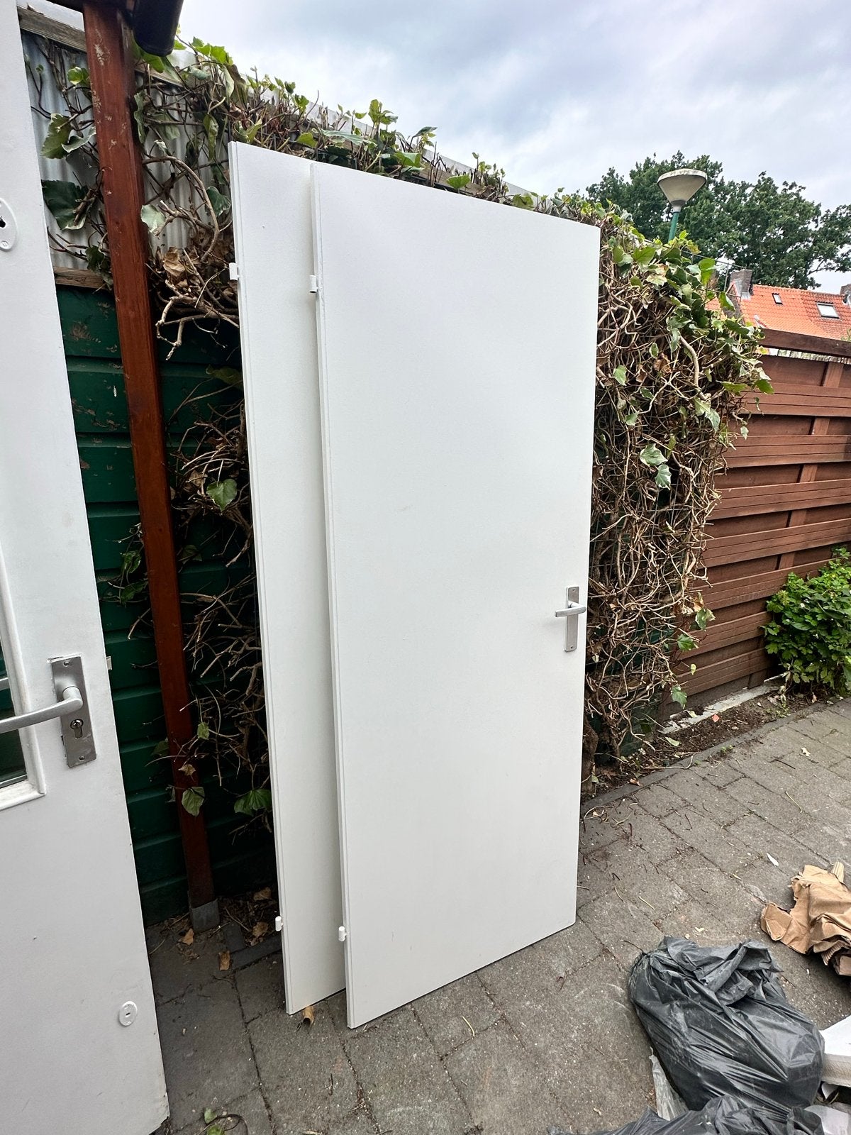 Witte binnendeur met klink - Gebruikt, Ophalen, Gebruikt, 80 tot 100 cm, Binnendeur